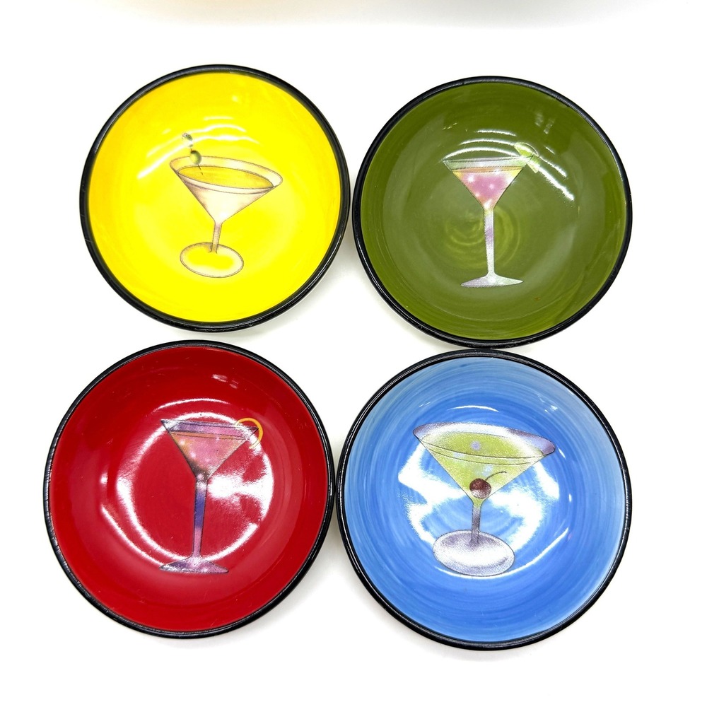 Cocktail Appetizer Bowls 3.5" Multicolor Set of 4 - Picture 2 of 7
